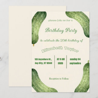 Pickles & Cucumber Birthday Invitation  Food Party Einladung