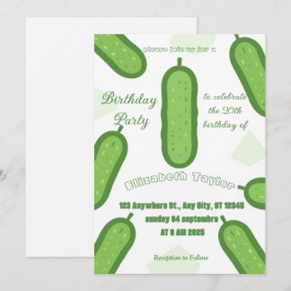 Pickles & Cucumber Birthday Invitation  Food Party Einladung