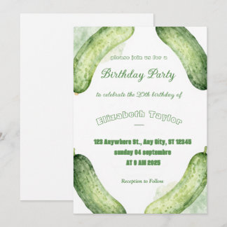 Pickles & Cucumber Birthday Invitation  Food Party Einladung