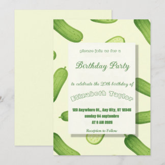 Pickles & Cucumber Birthday Invitation  Food Party Einladung