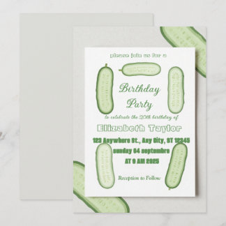Pickles & Cucumber Birthday Invitation  Food Party Einladung