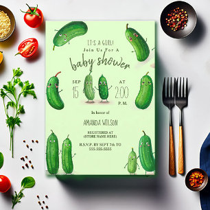 Pickles Cucumber Green Whimsical Baby Dusche Einladung