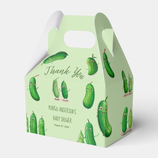 Pickles Cucumber Green Whimsical Baby Dusche Geschenkschachtel (Vorderseite)