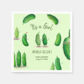 Pickles Cucumber Green Whimsical Baby Dusche Serviette (Vorderseite)