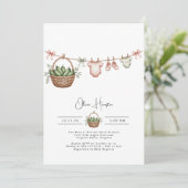 Pickles Cucumber Grüne Schwangerschaft Kinderdusch Einladung (Stehend Vorderseite)