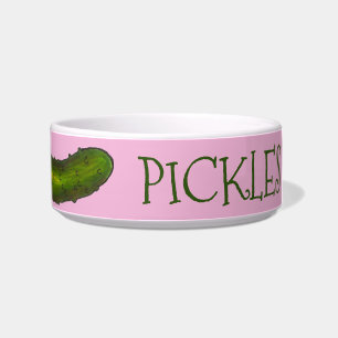 Pickles Dog Green Dill Pickle Personalisiert Pink Napf