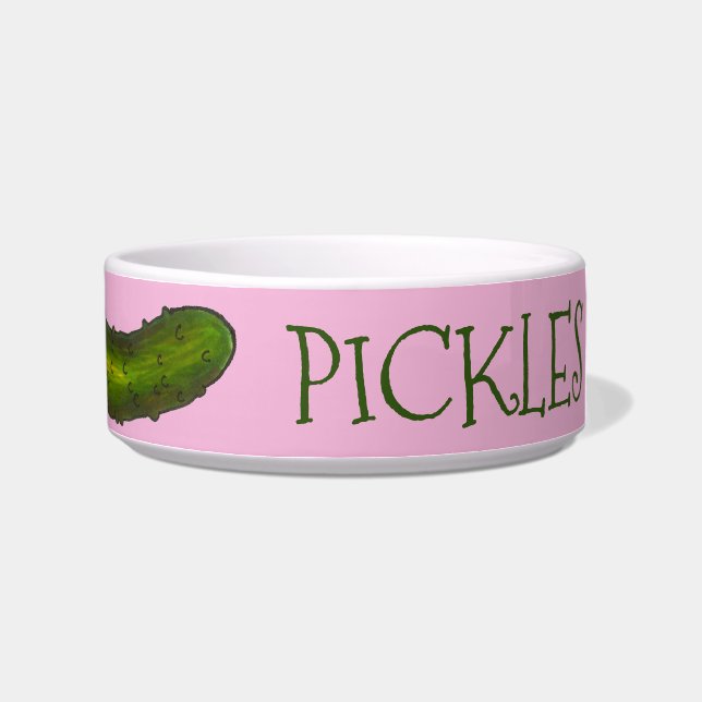 Pickles Dog Green Dill Pickle Personalisiert Pink Napf (Rechts)