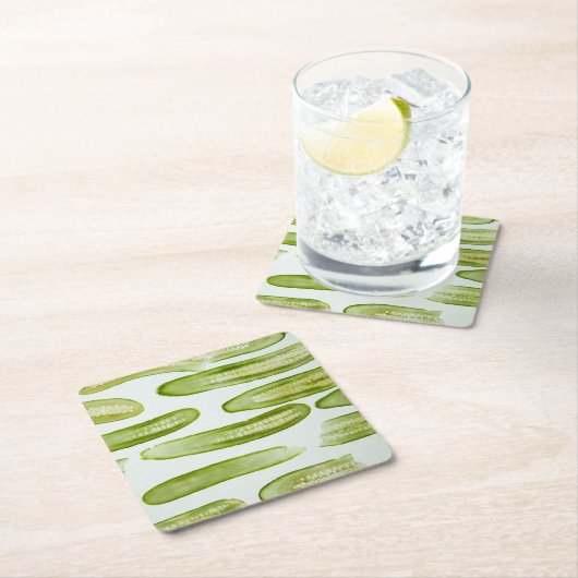 Pickles Green Rechteckiger Pappuntersetzer (Vor Ort)