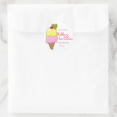Pickles & Ice Cream, Girl Baby Dusche Runder Aufkleber (Tasche)