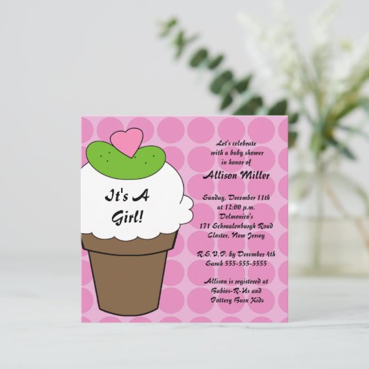 Pickles & Ice Cream Girls Babydusche Einladung (Stehend Vorderseite)