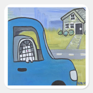 Pickles in the Car Quadratischer Aufkleber