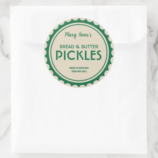 Pickles-Konservenjaletikett modern Runder Aufkleber (Tasche)