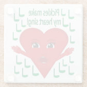 "Pickles machen mein Herz zum singen!" Gesangsherz Glasuntersetzer (Rückseite)