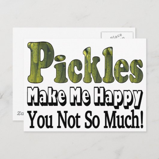 Pickles machen mich glücklich postkarte (Vorne/Hinten)
