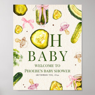Pickles & Pacifiers Mädchen-Baby-Party-Empfang Poster