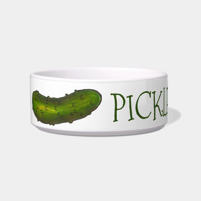 Pickles the Dog Green Dill Pickle Personalisiert Napf (Links)