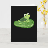 Pickles Turtle Cucumber Gherkin Children Karte (Gelbe Blume)