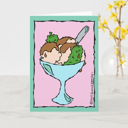 Pickles und Eiscreme Herzlichen Glückwunsch zur Sc Karte (Gelbe Blume)