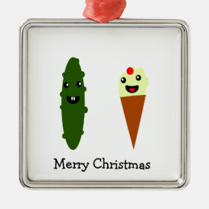Pickles und Ice Creme Frohe Weihnachten Ornament Aus Metall