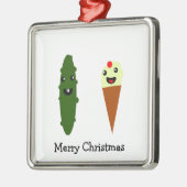 Pickles und Ice Creme Frohe Weihnachten Ornament Aus Metall (Links)