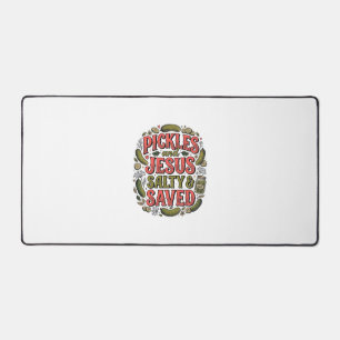 Pickles und Jesus Salty Saved Vintage-Shirt-Design Schreibtischunterlage