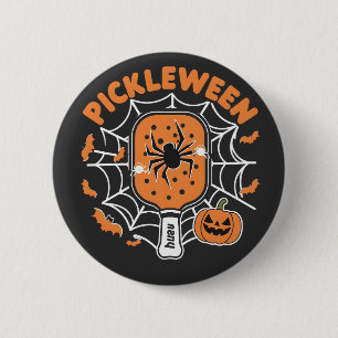 Pickleween Funny Spooky Halloween Pickleball Sport Button