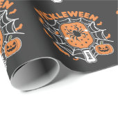 Pickleween Funny Spooky Halloween Pickleball Sport Geschenkpapier (Rolleneckpunkt)