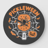 Pickleween Funny Spooky Halloween Pickleball Sport Große Wanduhr (Vorderseite)