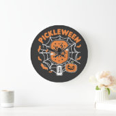 Pickleween Funny Spooky Halloween Pickleball Sport Große Wanduhr (Zuhause)