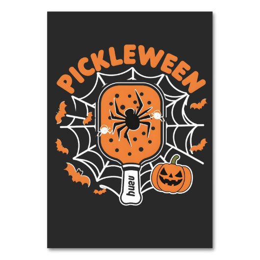Pickleween Funny Spooky Halloween Pickleball Sport Tischnummer (Vorderseite)