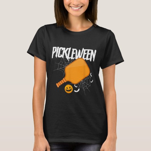 Pickleween Pickleball Kostüm Halloween T-Shirt (Vorderseite)