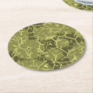 Pickly Cactus Print Runder Pappuntersetzer