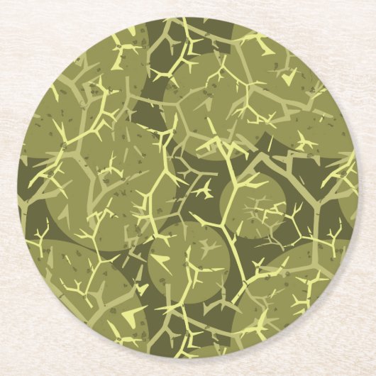 Pickly Cactus Print Runder Pappuntersetzer (Vorderseite)