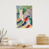 Picknick am Strand von August Macke Poster (Küche)