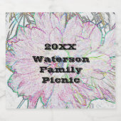 Picknick Artistic Line Zeichnend Blume Floral Bierflaschenetikett (Einzelnes Label)