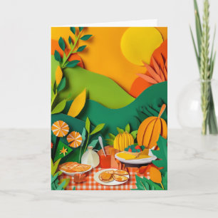 Picknick-Auslage Papierkunst Karte