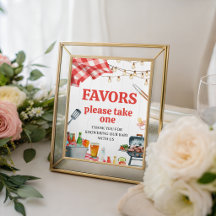 Picknick Baby-Q BBQ Favor Tischschild