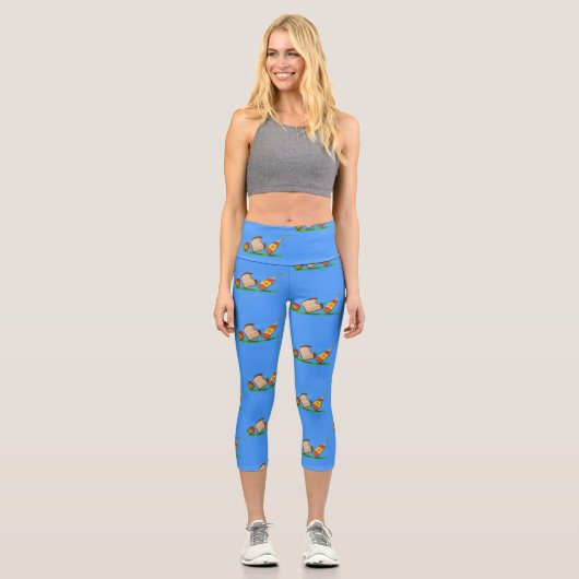 Picknick-Cartoon-Illustration Capri Leggings (Vorderseite)