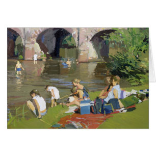 Picknick durch den Fluss Withypool
