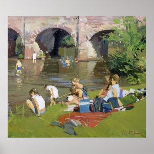 Picknick durch den Fluss Withypool Poster