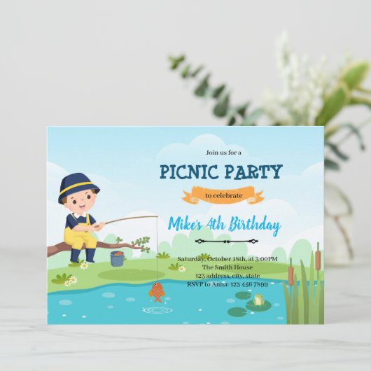 Picknick-Einladung Dankeskarte (Stehend Vorderseite)