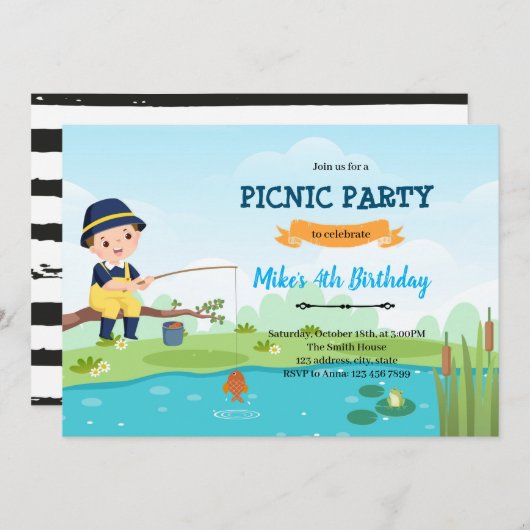 Picknick-Einladung Dankeskarte (Vorne/Hinten)