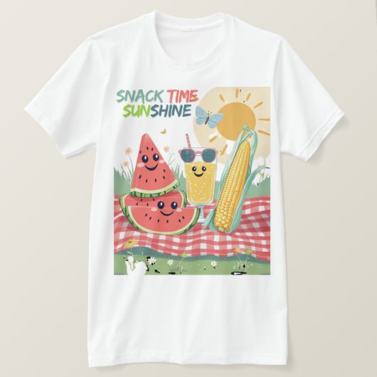 Picknick-Freunde – Sommer-Snack-Mannschaft T-Shirt (Design vorne)