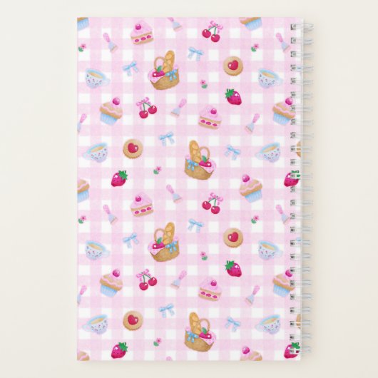 Picknick-Gingham-Rosa Notizblock (Rückseite)