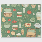 Picknick green geschenkpapier (Flach)
