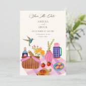Picknick-Hochzeit Save The Date (Stehend Vorderseite)