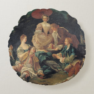 Picknick in einem Park Rundes Kissen