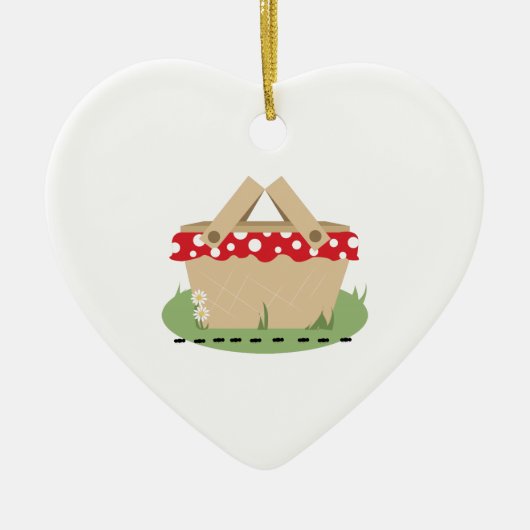Picknick-Korb Keramik Ornament (Vorne)