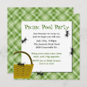 Picknick-Korb mit Ameisen-Party Einladung (Vorne/Hinten)