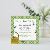 Picknick-Korb mit Ameisen-Party Einladung (Stehend Vorderseite)